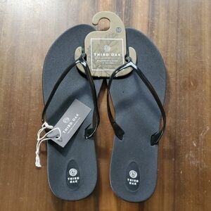 Third Oak W10/M8.5/L NEW Flip Flop Thong Sandals Black Waterproof Unisex USA